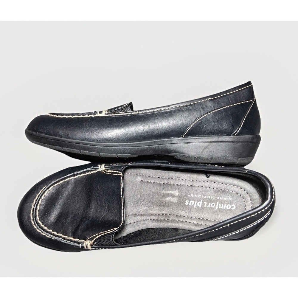 Comfort Plus by Predictions Navy Blue Moc Toe Loafers Womens 6W Slip On Flats - Picture 5 of 6